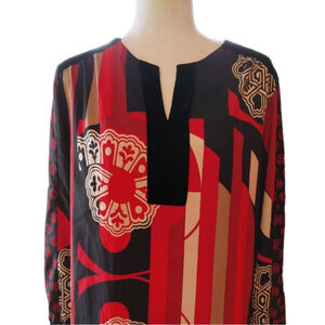 Chico's Long Sleeve Velvet Trim Top 2